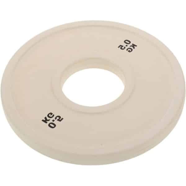 Halterplaten - Gewichten Halterschijven - Krachttraining - Rubberen bumper - 14.5 x 14.5 cm - Ivoor