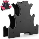 Halterrek - Klein Halterrek Voor Thuisgym - Uniek Rond Handvat Voor Draagcomfort - Roestvrij Zwart Gepoedercoat Staal - Compacte Vloerbesparende Oplossing - 1 Stuks - Ideaal Voor Thuisfitness En Krachttraining