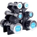 Halterrek PVC - Gewichthouder - Krachttraining Thuis - Compact 3-Niveaus Ontwerp - 23x23cm - Zwart