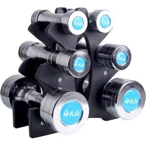 Halterrek PVC - Gewichthouder - Krachttraining Thuis - Compact 3-Niveaus Ontwerp - 23x23cm - Zwart