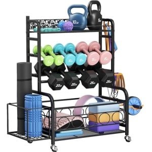 Halterrek met Wielen voor Krachttraining en Yoga Mat Opberging