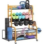 Halterrek voor krachttraining en fitnessaccessoires met wielen