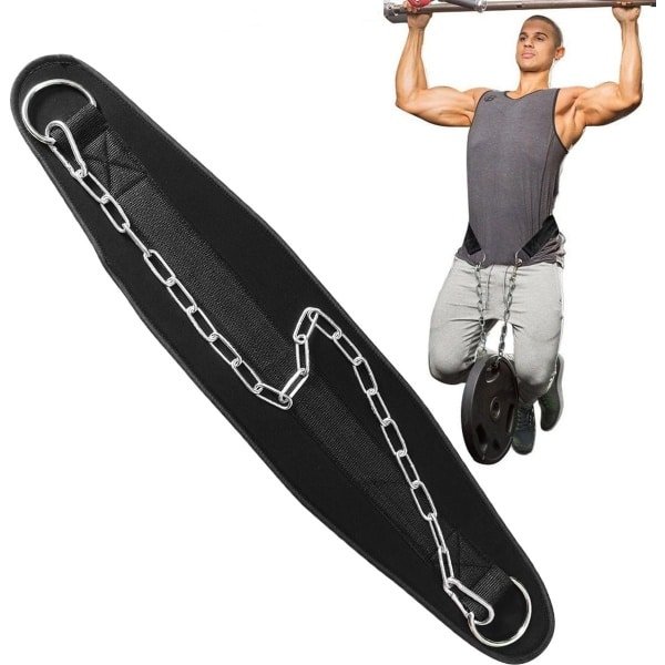 Halterriem - Gymriem - Krachttraining - Stalen ketting - 72x18x2cm
