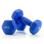 Halters Korte Set - Fitness Gewichten - Thuis Krachttraining - Vloerbeschermend Ontwerp - 2x 4 kg - Blauw