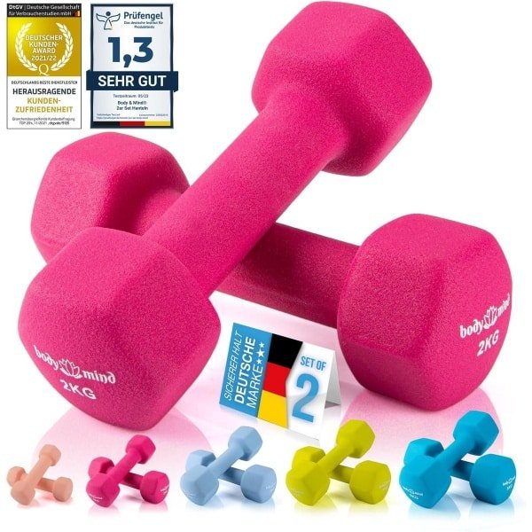 Halters Set van 2 - Neopreen Halters voor Krachttraining Thuis - Veelzijdige Fitness Halter voor Gymnastiek en Aerobics - Zeshoekig Ontwerp - Eenvoudige Opslag
