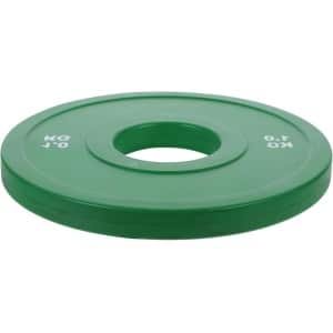 Halterschijf Rubber - Bumper plate Gewichtsschijf - Krachttraining Thuis - Geluidsreducerend - 1 kg - Lichtgroen