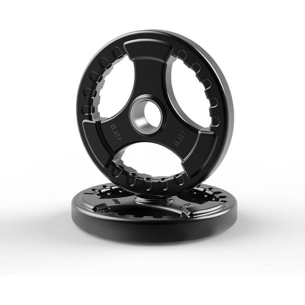 Halterschijven Gecoat - Olympische Platen - Krachttraining Gewichtheffen - Eenvoudige Grip Opening - 2 Inch Gat - Zwart