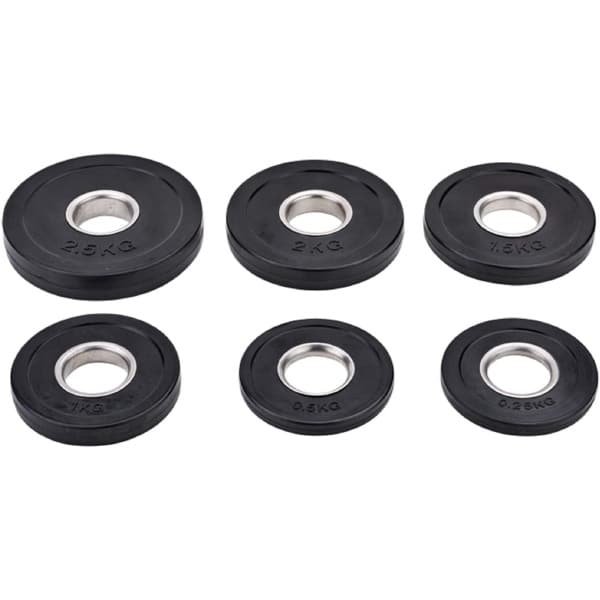 Halterschijven Gietijzer - Gewichtsschijven Rubber - Krachttraining Versterken - Massief Rubber Stalen Bus - Boring 50 mm - Zwart