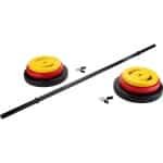 Halterschijven Set 20KG Cement Gewichtheffen met Halterstang voor Krachttraining Thuis