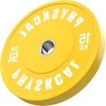 Halterschijven Set - Bumper Plates - Krachttraining Thuis - Roestvrij Stalen Inzetstuk - 15 kg - Gekleurd