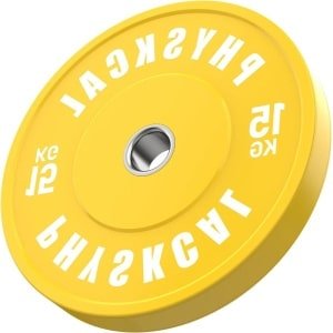 Halterschijven Set - Bumper Plates - Krachttraining Thuis - Roestvrij Stalen Inzetstuk - 15 kg - Gekleurd