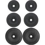 Halterschijven Set - Gewichten Krachttraining - Thuis Fitness - Robuuste Kunststof Coating - 175 kg - Zwart