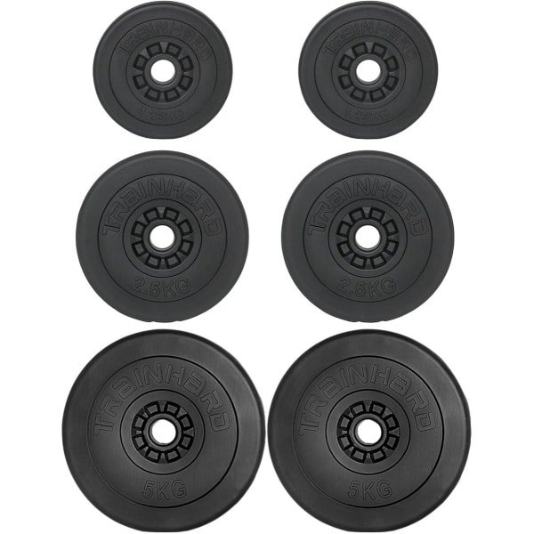 Halterschijven Set - Gewichten Krachttraining - Thuis Fitness - Robuuste Kunststof Coating - 175 kg - Zwart