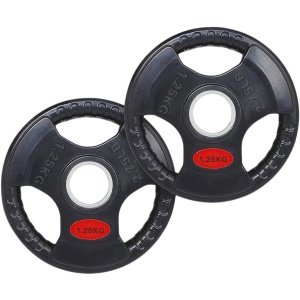 Halterschijven Set - Gietijzeren Gewichten - Krachttraining Thuis - Rubberen Tri Handgreep - 50 mm Opening - Zwart