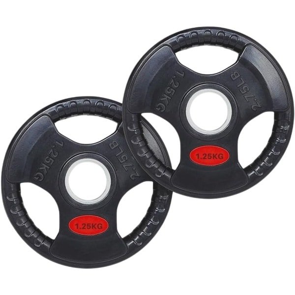 Halterschijven Set - Gietijzeren Gewichten - Krachttraining Thuis - Rubberen Tri Handgreep - 50 mm Opening - Zwart