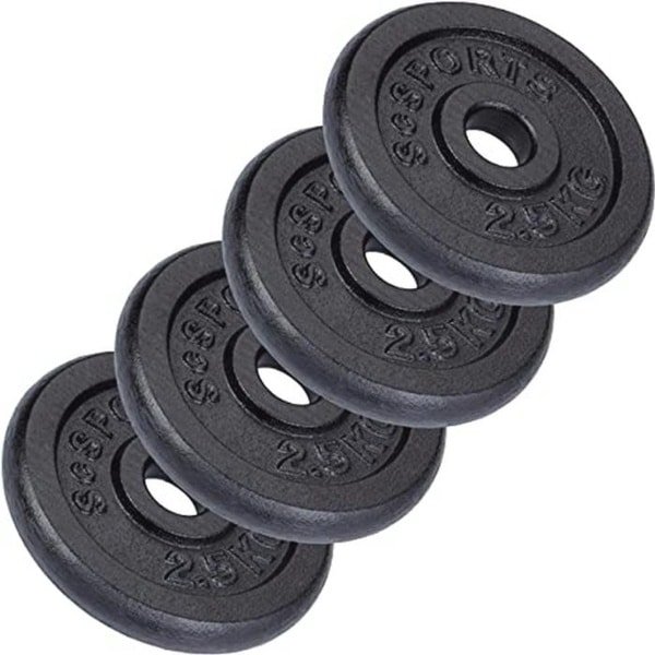 Halterschijvenset 10 kg - 4 x 2,5 kg Gietijzeren Gewichtsschijven voor Krachttraining en Fitness