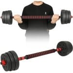 Halterset 20 kg - Verstelbare gewichten - Krachttraining thuis - Combinatie halter en dumbbell