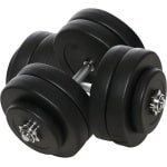 Halterset 50 kg - Korte Halters - Krachttraining Thuis - Verstelbaar Gewicht - 2x 245 cm stang - Zwart