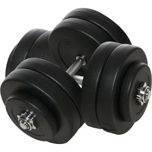 Halterset 50 kg - Korte Halters - Krachttraining Thuis - Verstelbaar Gewicht - 2x 245 cm stang - Zwart