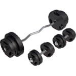 Halterset 70 kg met SZ-Curlstang - Gewichtenset voor Krachttraining