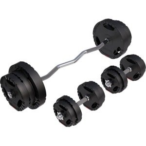 Halterset 70 kg met SZ-Curlstang - Gewichtenset voor Krachttraining