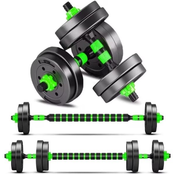 Halterset Gewichten verstelbare dumbbell set 10kg, 3 in 1 halter met barbell-link voor dames en heren, fitness vrije gewicht lange halters krachttraining thuis/home gym training