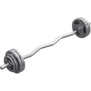 Halterset - Gewichtenset - Krachttraining Thuis - Gebogen Stang Ontwerp - 35 kg Totaal - Zwart