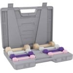 Halterset Gietijzer - Fitness Gewichtjes - Krachttraining Thuis - Hexagon Vorm Rolt Niet - Tot 2kg Per Stuk - Vrolijke Kleuren