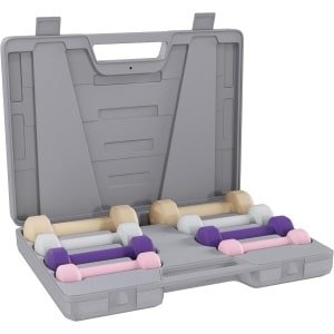 Halterset Gietijzer - Fitness Gewichtjes - Krachttraining Thuis - Hexagon Vorm Rolt Niet - Tot 2kg Per Stuk - Vrolijke Kleuren
