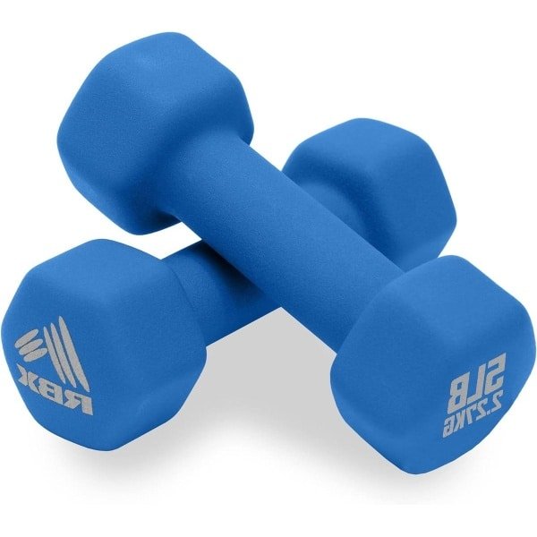 Halterset Neopreen - Armgewichten Trainingsgewicht - Krachttraining Thuis - Zeshoekige Vorm - 23 kg per stuk - Malibu Blauw