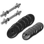 Halterset Rubber 27,5 kg - Kort Halterset met Sterbevestiging voor Krachttraining