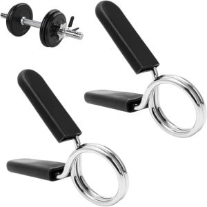 Haltersluitingen - Gewichten clips - Krachttraining - Snelle wisseling - 28 mm - Zwart-wit