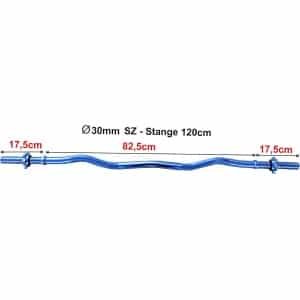 Halterstang 120 cm Gekarteld voor Krachttraining met Stersluiting