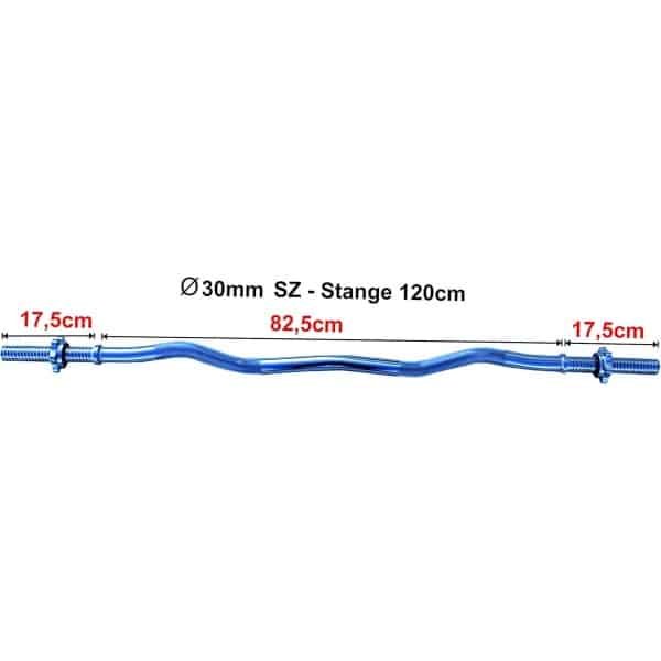 Halterstang 120 cm Gekarteld voor Krachttraining met Stersluiting