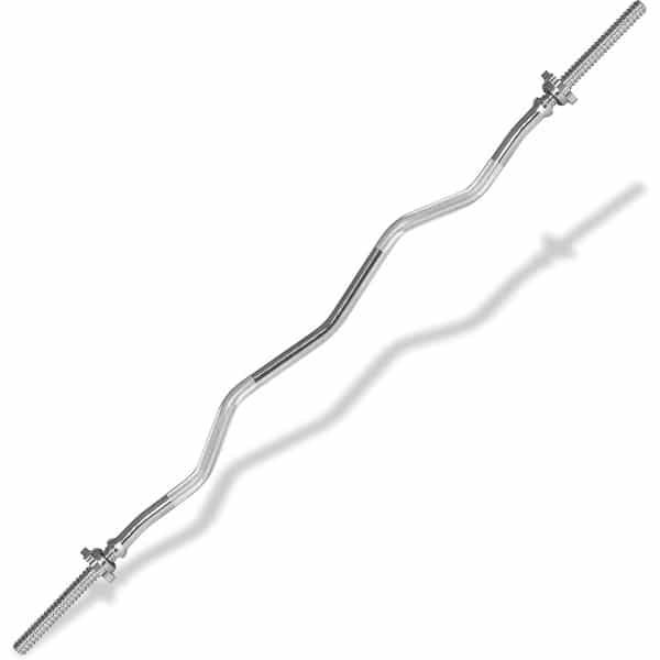 Halterstang 120 cm met antislip handgreep voor krachttraining - Max Belastbaarheid 140 kg - Verchroomd Staal