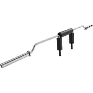Halterstang - Gewichtsstang Curlstang - Krachttraining Krachtopbouw - Hoge Gewichtscapaciteit - 221 cm Lengte - Chroom