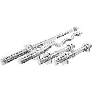 Halterstangen Set - Gewichtsstangen Krachttraining - Kracht Training - Gekartelde Handgreep - 30 mm - Chroom