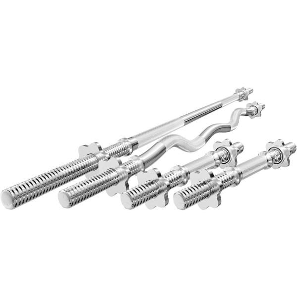 Halterstangen Set - Gewichtsstangen Krachttraining - Kracht Training - Gekartelde Handgreep - 30 mm - Chroom