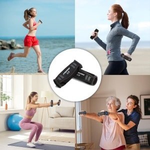Handgewichtenset - Gewichtjes - Cardio Training - Verstelbare band - 2 pond per stuk - Zwart