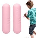 Handgewichtenset Halterstang - Fitness Gewichten Set - Thuis Krachttraining - Beschermende Siliconen Laag - 2x 2kg - Roze