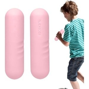 Handgewichtenset Halterstang - Fitness Gewichten Set - Thuis Krachttraining - Beschermende Siliconen Laag - 2x 2kg - Roze