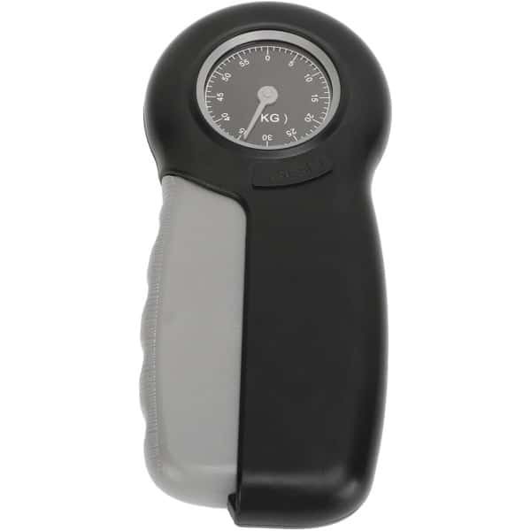 Handgreep Krachttrainer - Grip Tester - Kracht Training - Scherm en Wijzer - 18x8x3 cm - Grijs Zwart