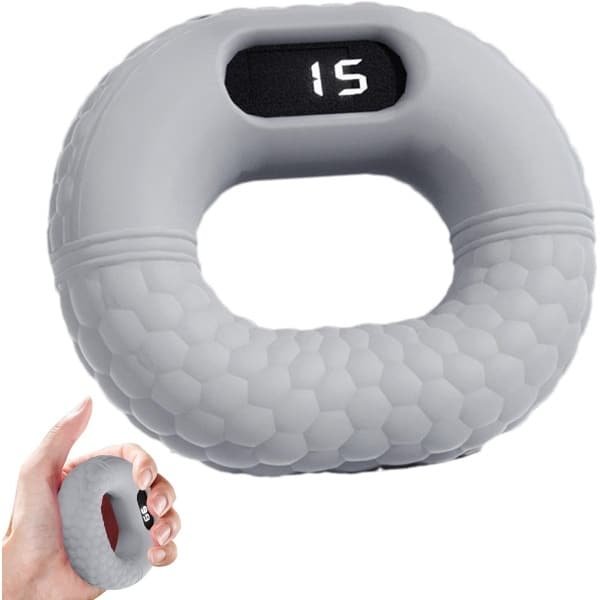 Handgreep Versterker - Grip Trainer - Krachttraining Handen - Oplaadbaar Ergonomisch - 8.6 x 8.6 x 3 cm - Grijs