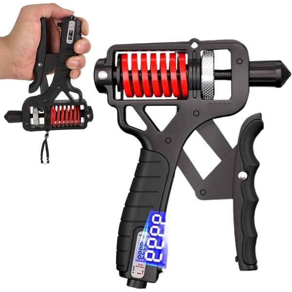 Handtrainer Gripversterker - Knijptrainer Krachttrainer - Onderarmspieren Trainen - Instelbare Weerstand - 5-165 kg - Zwart