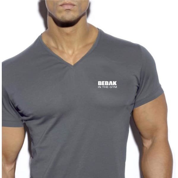 Heren Fitness T-Shirt V-Hals Trainingsshirt voor Bodybuilding en Krachttraining
