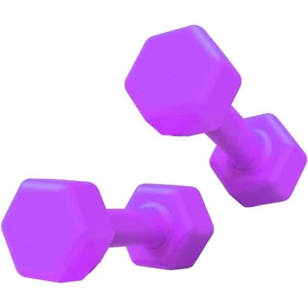 Hex Dumbbells - Handgewichten Halters - Krachttraining Thuis - Antislip Zeshoekig Ontwerp - 2x 2000 Gram - Paars