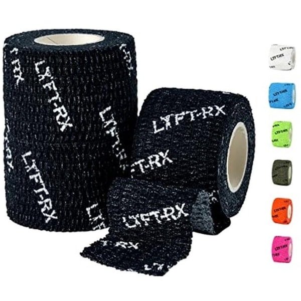 Hoge Kwaliteit Haak Grip Tape - Sporttape voor Gewichtheffen en Krachttraining, Zwart, 38 mm, 3 Rollen