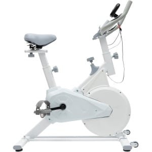 Hometrainer Fiets - Fitnessfiets Cardio - Binnen Trainen - Verstelbaar Zadel & Stuur - 4 kg Vliegwiel - Wit