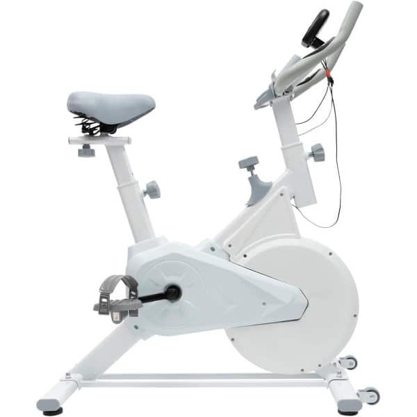 Hometrainer Fiets - Fitnessfiets Cardio - Binnen Trainen - Verstelbaar Zadel & Stuur - 4 kg Vliegwiel - Wit