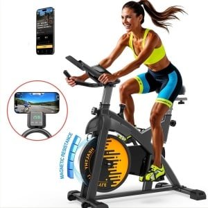 Hometrainer - Fitnessfiets - Exercisefiets - Magnetische Fiets - Stil Werkend - Verstelbaar Zadel - Bluetooth Connectiviteit